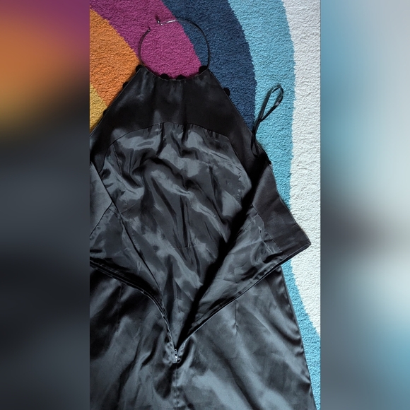 H&M Black Sequin Satin Dress Y2K Style - Picture 12 of 15